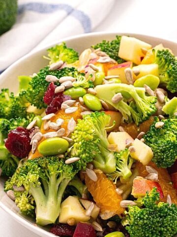 Bowl of Mayo Free Broccoli Salad
