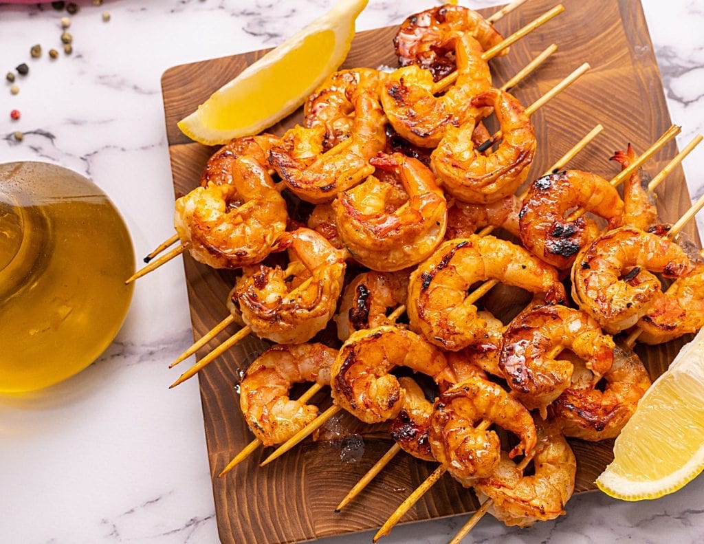 Fish Recipes for Picky Eaters Shrimp on skewers that have been grilled