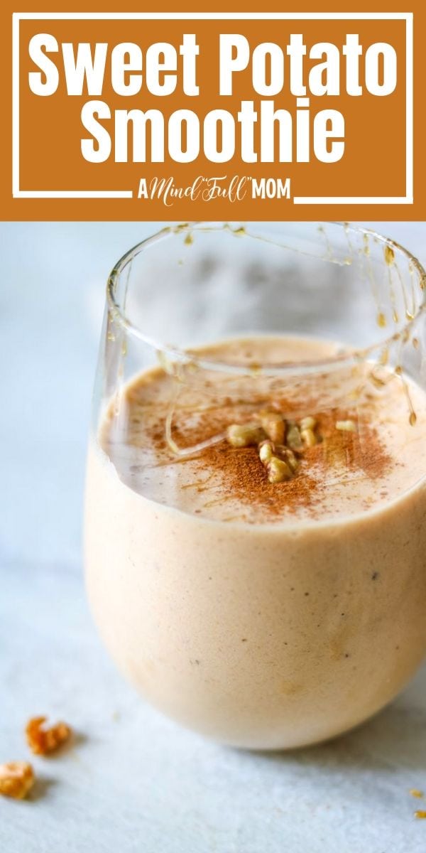 Sweet potatoes star in this smoothie recipe! Filled with warming spices and hints of maple this Sweet Potato Smoothie tastes just like sweet potato pie!