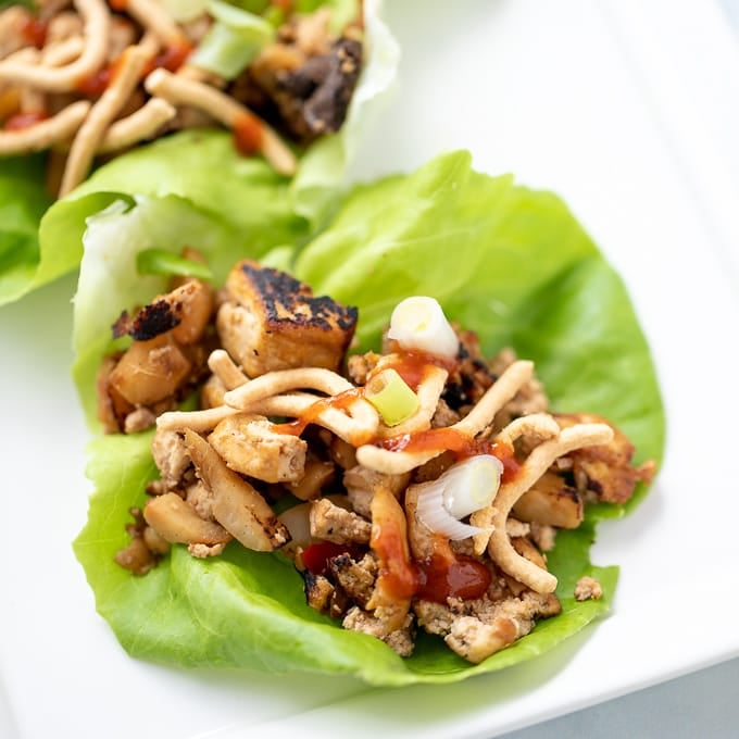 Lettuce Cup filled with Asian Tofu Mixture