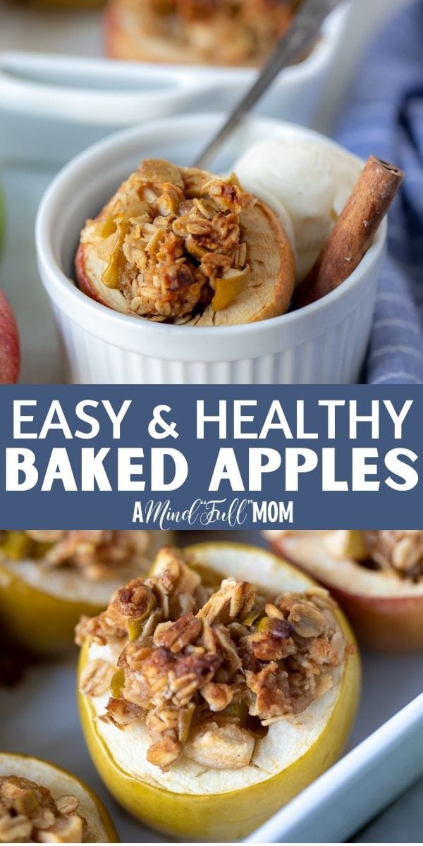 Baked Apples are a simple dessert that is perfect for any time of the year, but especially delightful during apple season. These apples are stuffed with an irresistible brown sugar crumble and baked until just tender for an easy spin on a classic apple crisp recipe.
