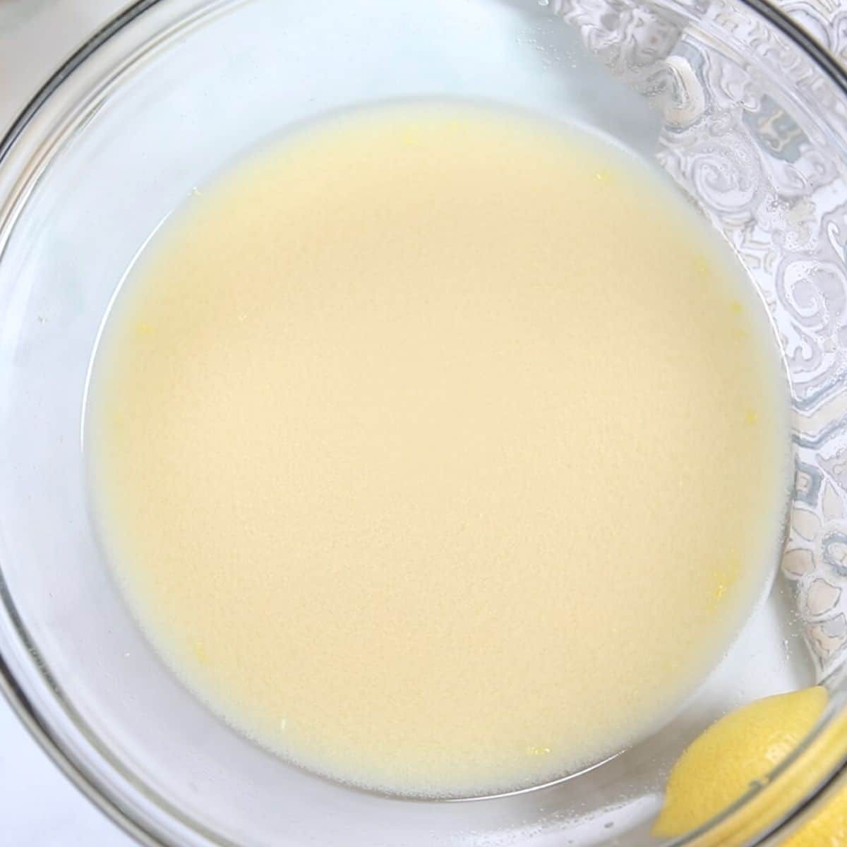 Lemon Sauce in glass bowl.