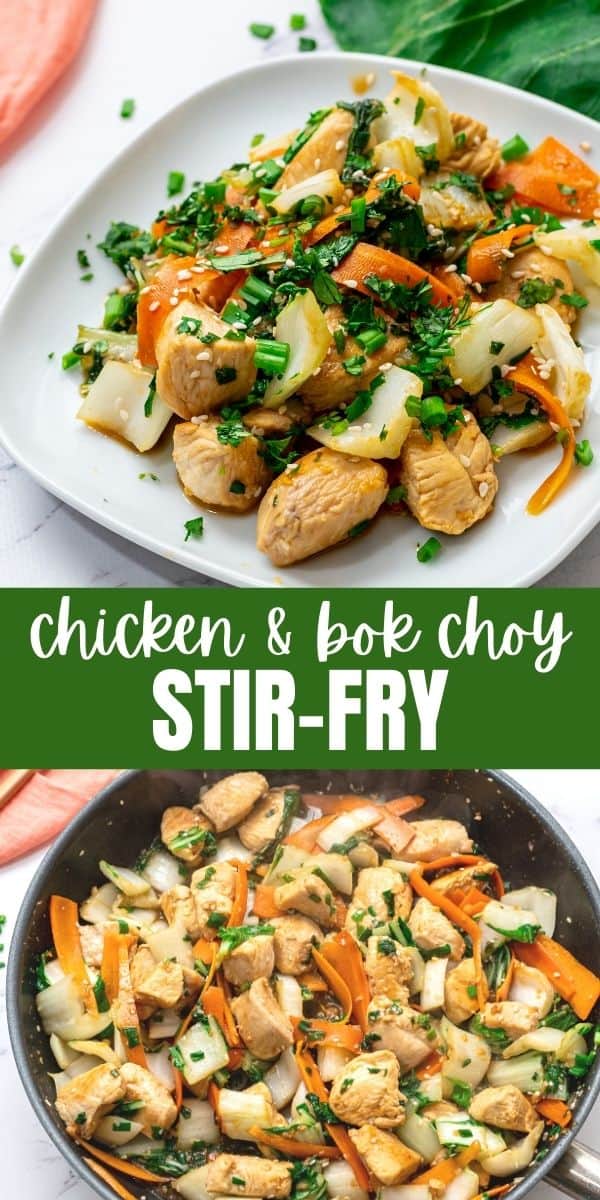 This Asian inspired Chicken and Bok Choy stir-fry is full of veggies and a sweet and spicy sauce and comes together in just 15 minutes! It is low carb, packed full of nutrients, and most importantly--DELICIOUS