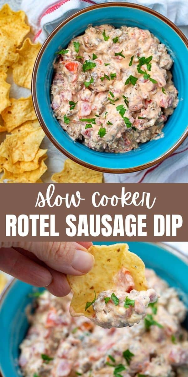 It only takes 3 ingredients to create this easy Rotel Sausage Dip! Hearty, spicy, creamy, and downright delicious, this Sausage Dip is always a hit at parties! With slow cooker and stovetop directions, this easy dip is a must make for tailgating, Super Bowl parties, New Year's Eve Parties, and summer block parties. It is a simple, inexpensive appetizer recipe that everyone enjoys.