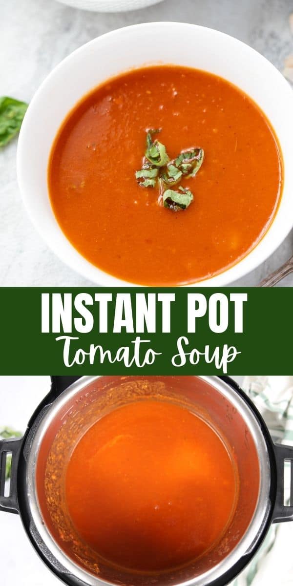 Instant Pot Tomato Soup is an incredibly flavorful, creamy, soup that is so much better tasting than store-bought tomato soup and is ready in just over 30 minutes! Perfect for an easy lunch or to pair with a grilled cheese sandwich!