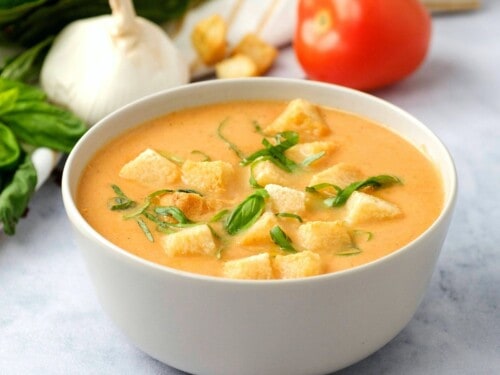 Freezer Friendly Dairy Free Instant Pot Tomato Soup - Carmy - Easy