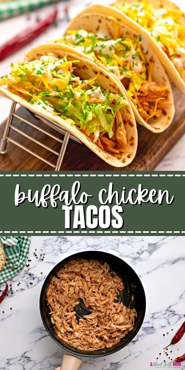 Bring a spicy kick to your taco night with these Easy Buffalo Chicken Tacos! Made with perfectly seasoned Buffalo Chicken, crisp lettuce, and homemade ranch dressing, this easy taco recipe is always a crowd-pleaser!