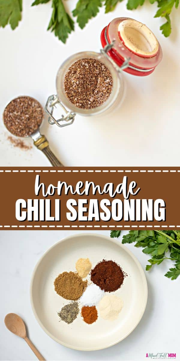 Homemade Chili Seasoning is the secret to creating the ultimate homemade chili! Made with the perfect blend of dried spices, this chili seasoning blend adds ultimate flavor without excess sodium or preservatives found in store-bought blends.