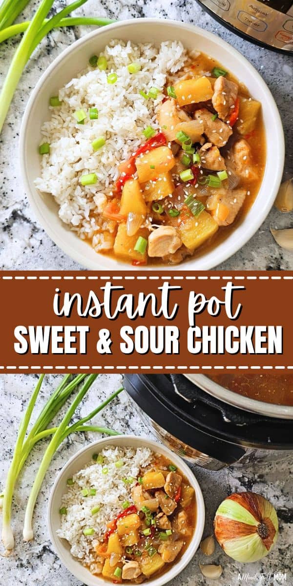 Instant Pot Sweet and Sour Chicken is made with tender chicken, fresh veggies, sweet pineapple, and a perfectly balanced homemade sweet and sour sauce, for a fast and healthy spin on your favorite take-out dish! 