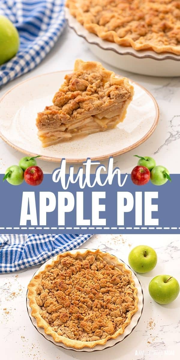 This is the very best recipe for Apple Pie! Made with a flaky pie crust, a combination of sweet and tart apples for a balanced apple pie filling, and a buttery streusel, this Dutch Apple Pie is everything you crave in apple pie.