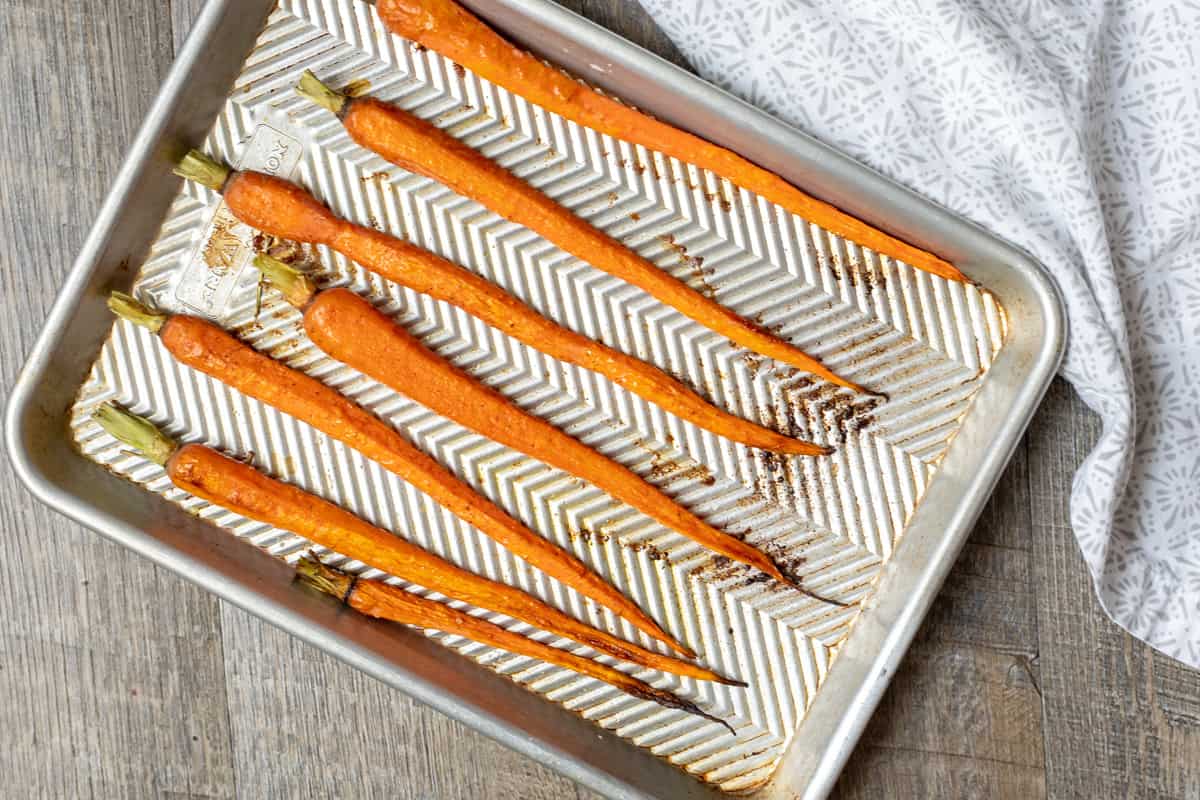 Roasted Carrots on Sheet pan.