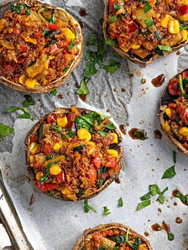 Vegan Stuffed Portobello Mushrooms