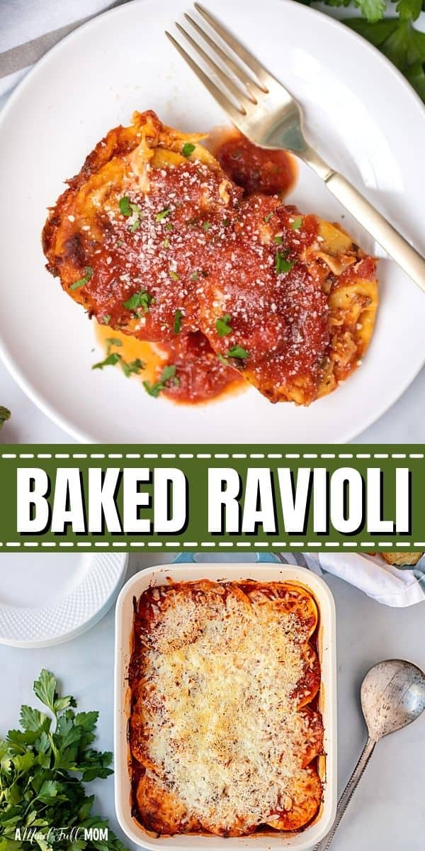 Baked Ravioli delivers the flavors of lasagna without the work! This simple casserole is made with just three ingredients to create a cheesy, comforting, easy meal your family will love!
