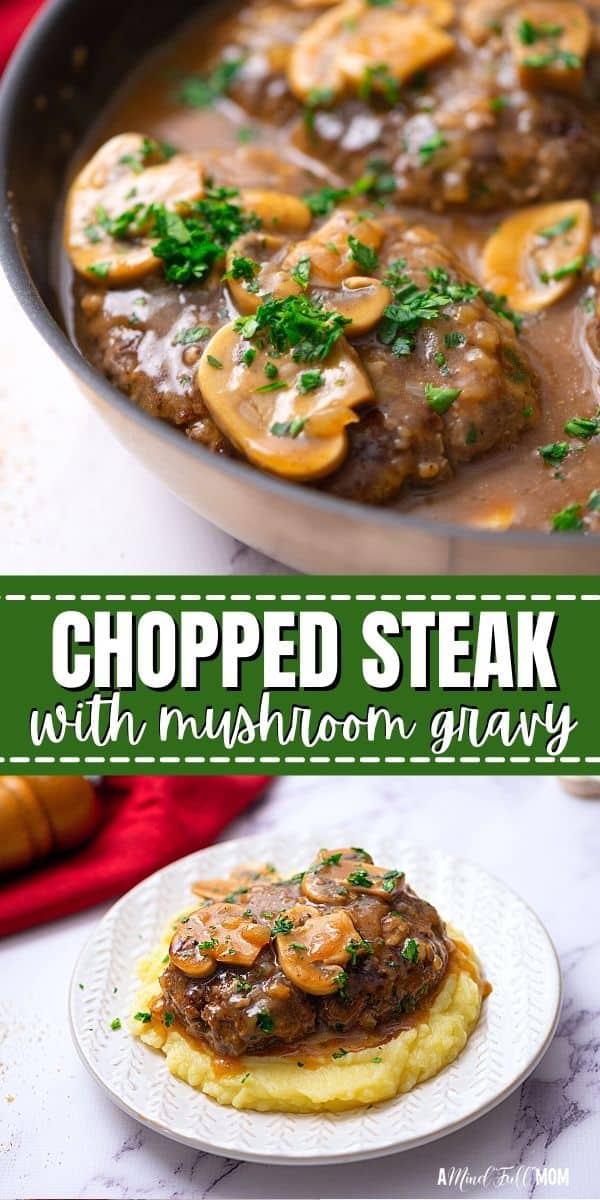 Smothered in rich mushroom gravy, these hamburger "steaks" are full of flavor, tender, and the ultimate comfort food!