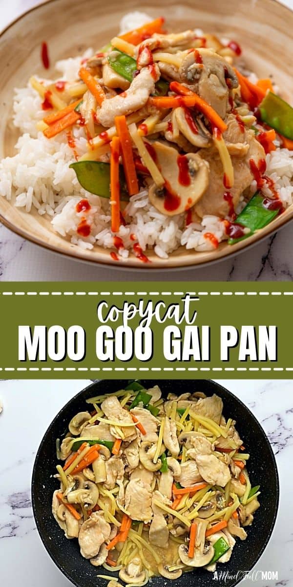 Moo Goo Gai Pan is an easy recipe for a stir-fry made with chicken and mushrooms in a richly seasoned sauce. This copycat recipe is tastier and better for you than take-out, yet comes together with minimal effort.