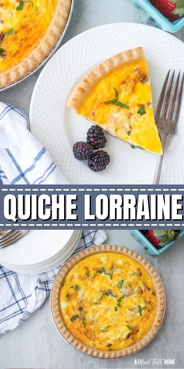 Bacon and Swiss Cheese are the stars of the show in this easy Quiche Lorraine. No one can resist the crispy, savory bacon paired with the caramelized onions. It is the perfect recipe to serve for breakfast, brunch, or as a light entree at dinner or lunch. 