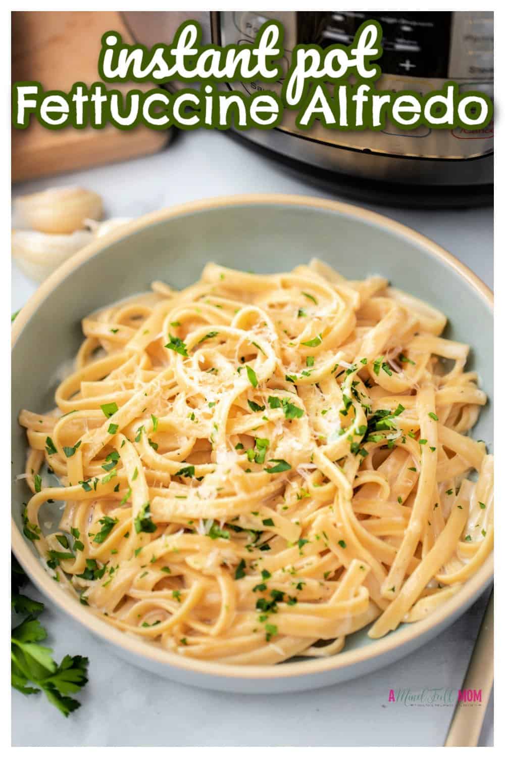 Fettuccine noodles cook to perfection in a rich, luscious cream sauce in this simple recipe for Instant Pot Fettuccine Alfredo. This is a one-pot family dinner recipe that comes together in under 30 minutes for a decadent pasta dinner.