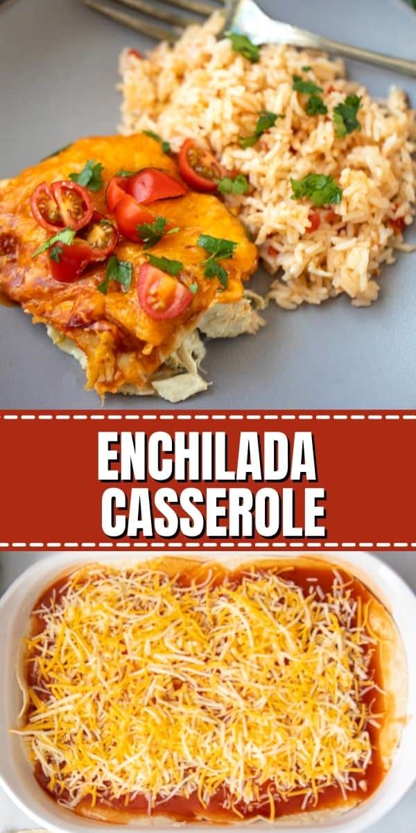 Made with only a handful of ingredients, this Chicken Enchilada Casserole has all the flavor of classic enchiladas, yet only takes minutes to make.  