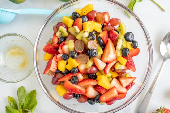 The Best Fruit Salad with Honey Lime Dressing | A Mind 