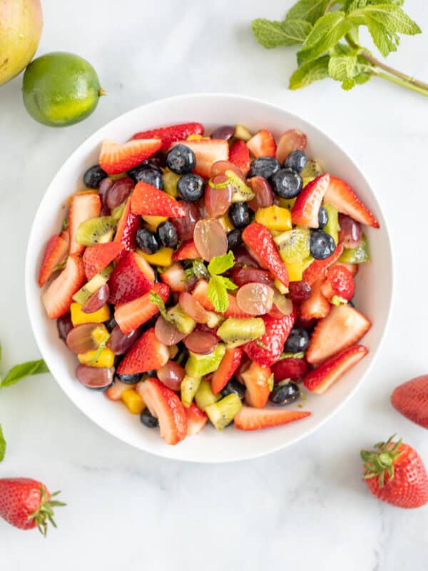 Easy Fruit Salad with Honey Lime Dressing - A Mind "Full" Mom