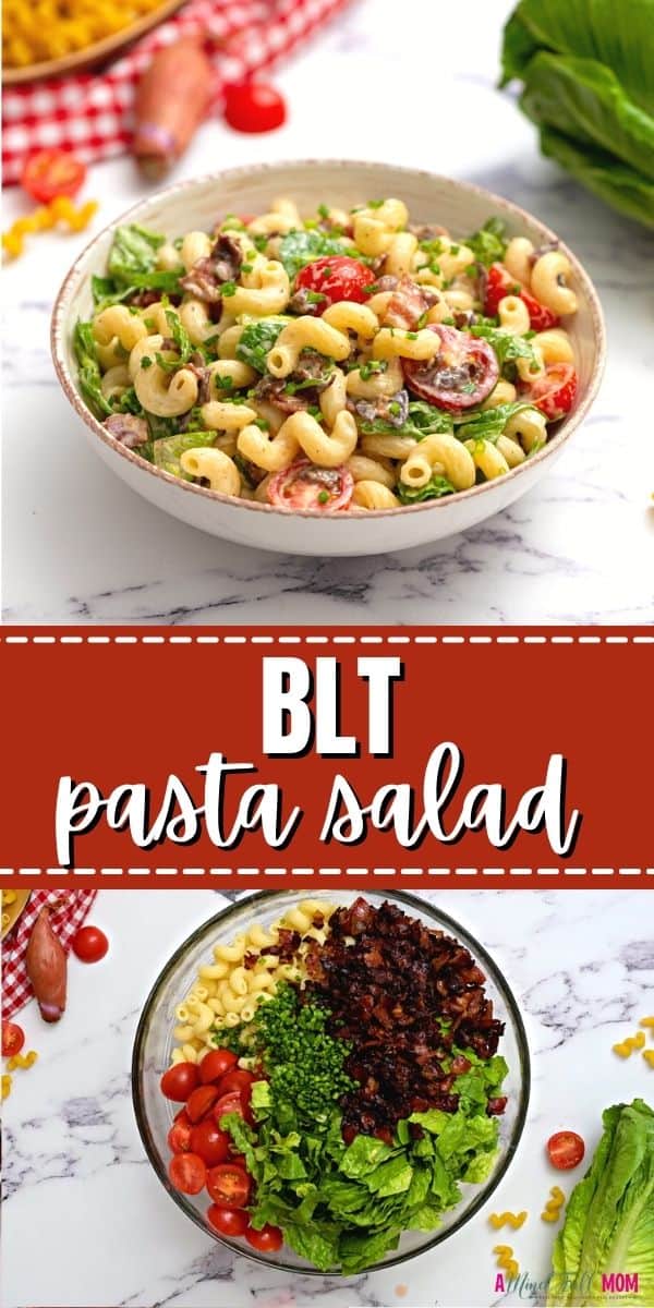 If you love BLTs you will love this recipe for BLT Pasta Salad! Made with crispy bacon, juicy tomatoes, crisp lettuce, tender pasta, and rich dressing, BLT Pasta Salad perfectly mimics the flavors of a classic BLT sandwich in pasta salad form.