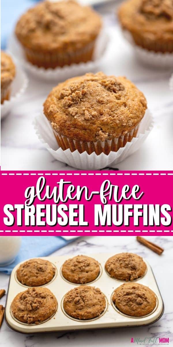 Gluten-Free Cinnamon Streusel Muffins are tender, sweet muffins swirled with cinnamon and topped with a delicious streusel. These gluten-free muffins are just as delicious as any muffin you have ever had!