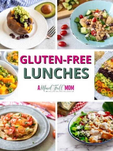 Collage of Gluten Free Lunch Recipes with text that reads gluten free lunches.