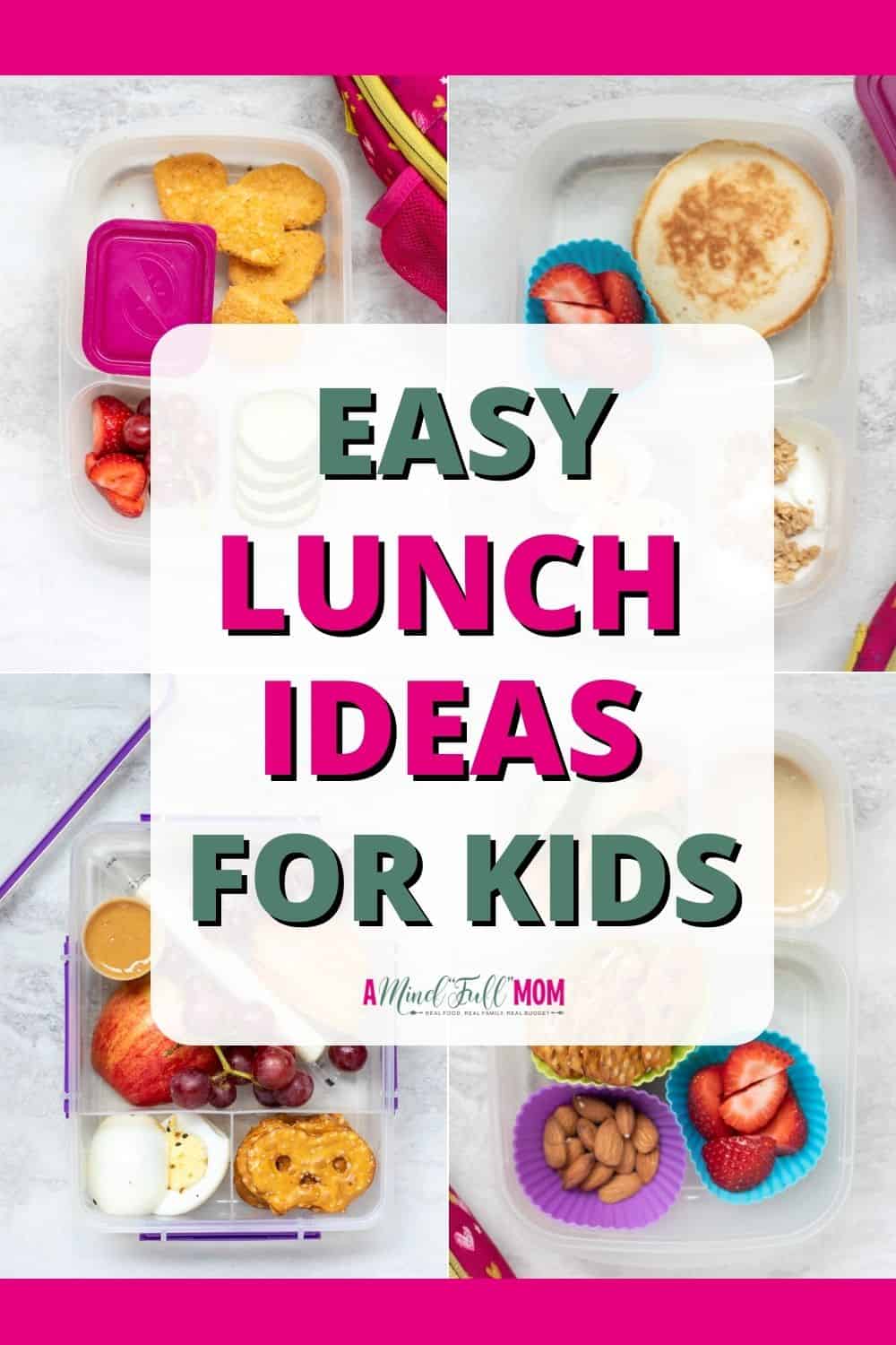 Looking for easy lunch ideas for kids? This is the ultimate list of kid-friendly lunch recipes! Use the mix and match Lunch Printable OR one of the bento box suggestions to create a lunch that packs well and helps to meet the nutritional needs of your growing children. 
