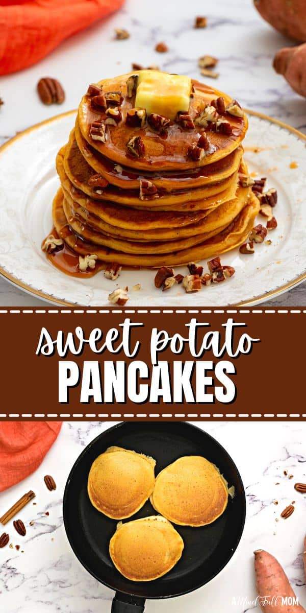Thick, fluffy, and perfectly spiced, Sweet Potato Pancakes are a healthy breakfast that everyone loves! Made with sweet potato puree, maple syrup, and warming spices, this easy recipe for Sweet Potato Pancakes is genuinely delectable.