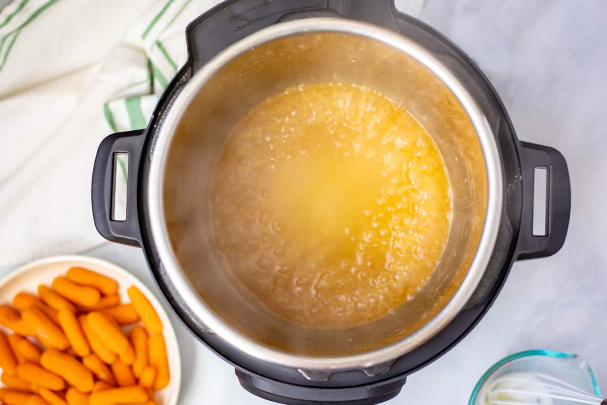 Glaze for carrots thickening in inner pot.
