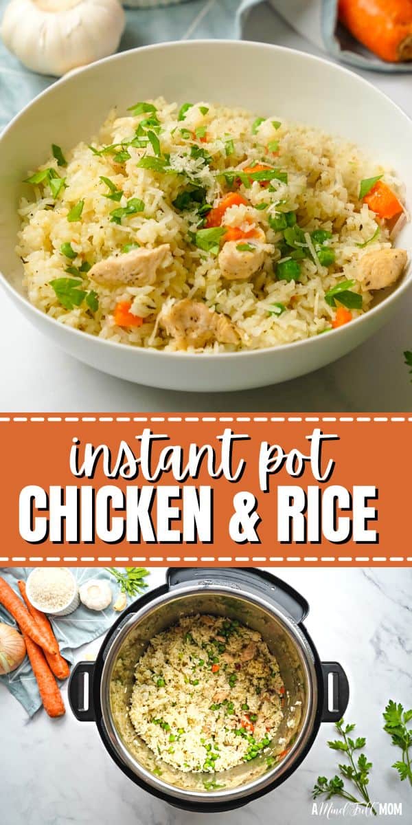 Get dinner on the table fast with this recipe for Instant Pot Chicken and Rice. This simple recipe featuring chicken, rice, and vegetables is an all-in-one Instant Pot Recipe ready in less than 30 minutes. With very little prep and simple ingredients, Instant Pot Cheesy Chicken and Rice is a delicious family-friendly meal that makes busy weeknights so much easier.