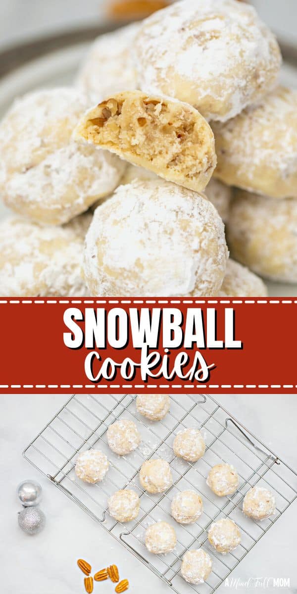 Snowball Cookies are buttery, rich, and rolled into powdered sugar to resemble actual snowballs. These classic cookies are super easy to make and only require one mixing bowl and a handful of ingredients.