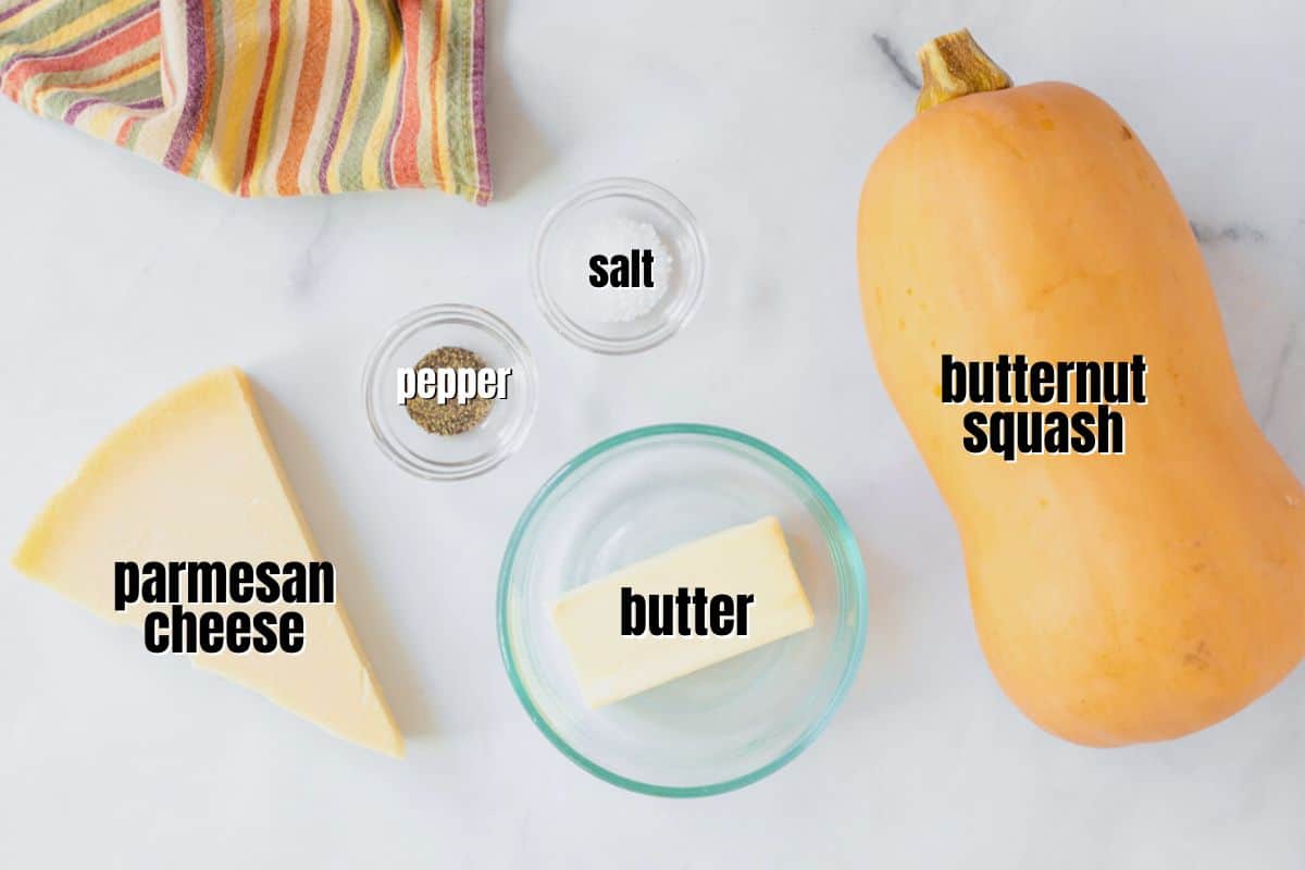 Ingredients for parmesan butternut squash.