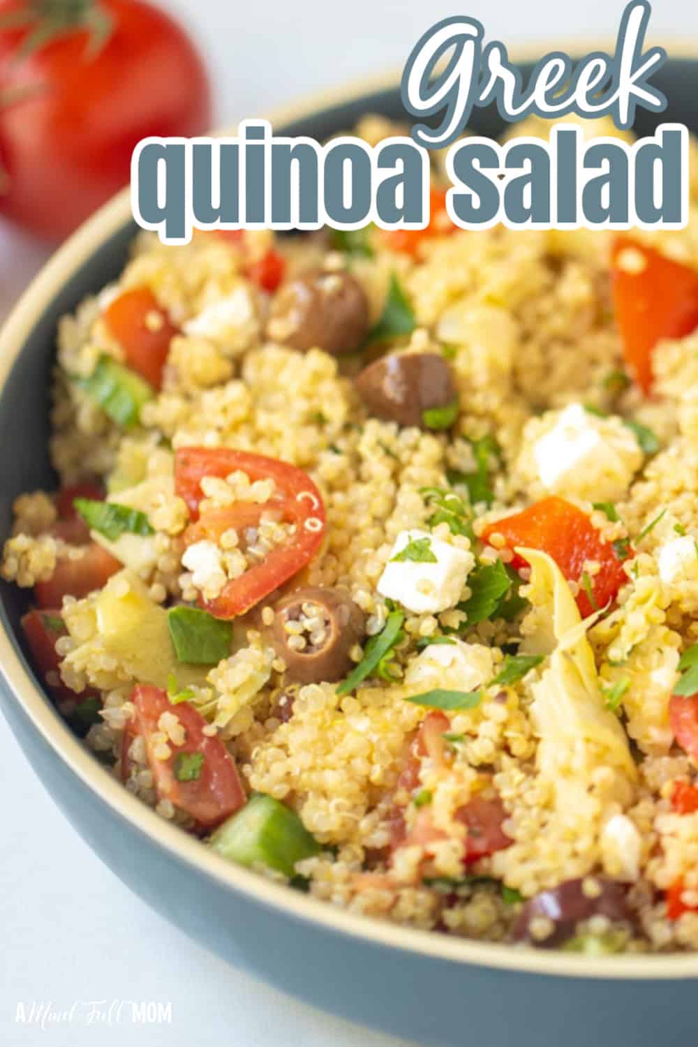 This healthy Greek Quinoa Salad, featuring fluffy quinoa that is dressed with Mediterranean flavors, is an easy-to-make, protein-packed, crowd-pleasing recipe! This gluten-free, healthy quinoa salad is perfect for potlucks, BBQs, or meal prep. 