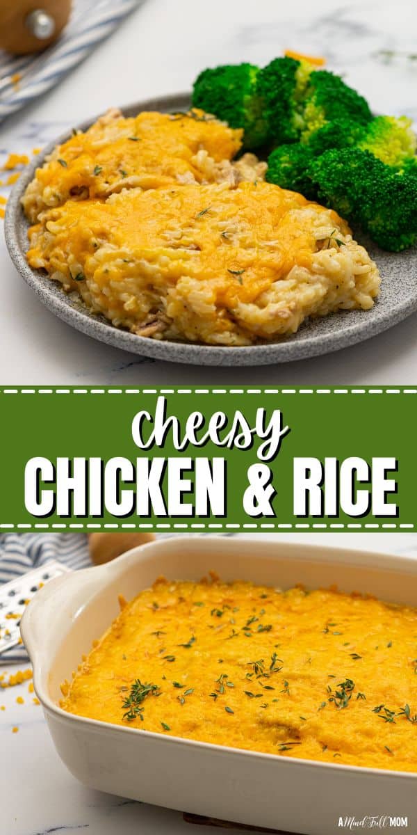 This Creamy Cheesy Chicken and Rice casserole is the ULTIMATE comfort food recipe. A from-scratch, rich, cheesy sauce coats rice and tender chicken to create one irresistible, creamy chicken and rice casserole.