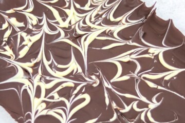 Homemade Chocolate Bark marbled with dark and white chocolate.
