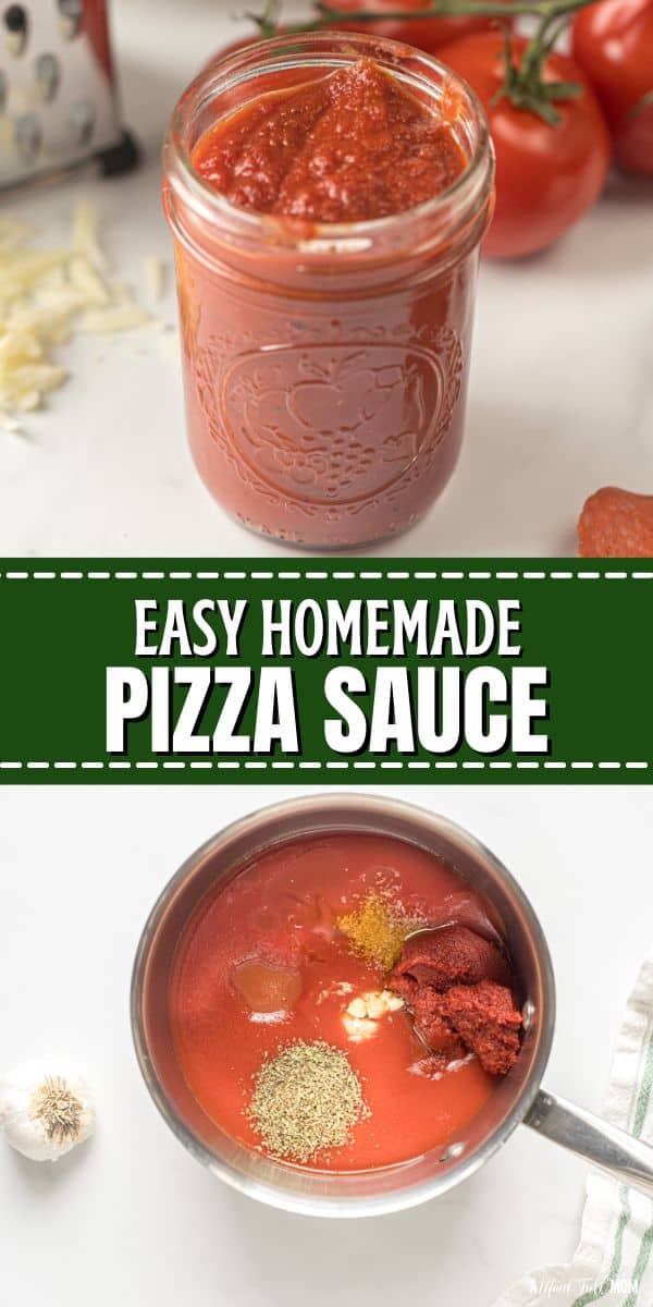 Make the best homemade pizza sauce in just minutes using only a handful of pantry ingredients. It's thick, flavorful, and super easy to make! This pizza sauce is will make the best homemade pizza and is perfect for dipping. 