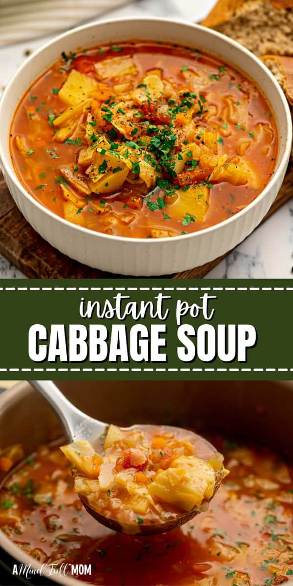 This easy Instant Pot cabbage soup recipe is the perfect winter soup! Made with humble ingredients that are loaded with nutrients, this vegetarian cabbage soup is low in calories, yet delivers big flavor with ease. 