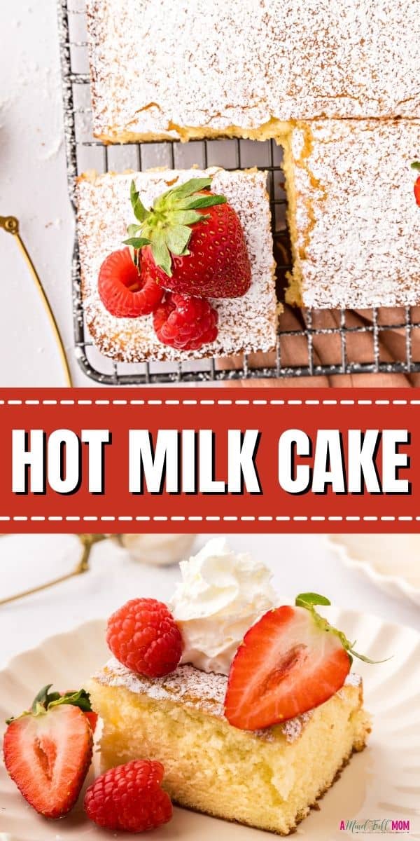 Hot Milk Cake is the easy cake recipe you need. Made with scaled milk, this old-fashioned vanilla cake is just like what your grandma used to make! It is light, fluffy, melts in your mouth, and so easy to make. Perfect for a birthday, celebration, or just an evening treat. 