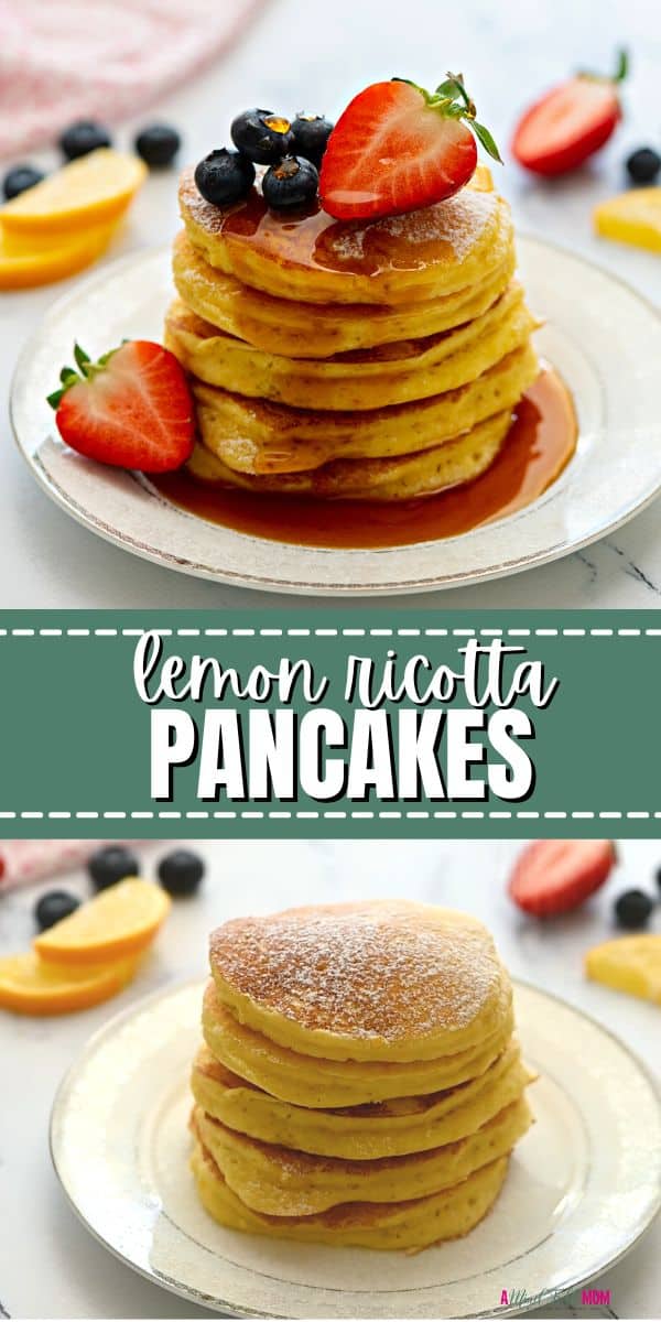 Lemon lovers meet the pancake recipe of your dreams! Made with ricotta cheese and kissed with lemon, these light and fluffy ricotta pancakes are a lemon lover's dream come true. Served with fresh berries, these Lemon Ricotta Pancakes are the ultimate, easy breakfast recipe. 