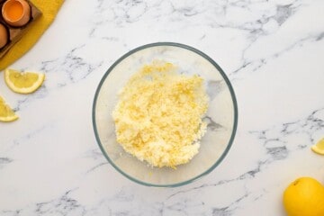 Lemon zest and granulated sugar mixed together.