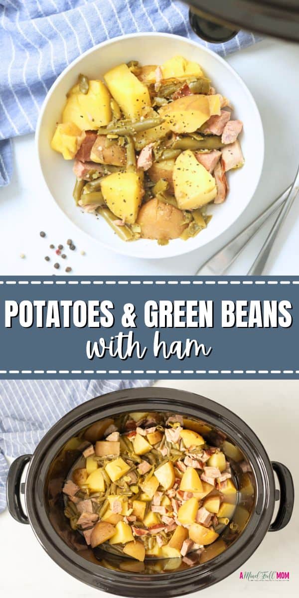 Ham and Potatoes with Green Beans is one of the easiest recipes to make! This dump-and-cook  recipe features tender potatoes and a flavorful broth studded with ham and green beans. It delivers a Pennsylvania Dutch classic with ease using either the slow cooker.  It is one of the best tasting (and easiest) leftover ham recipes to make after a holiday meal.