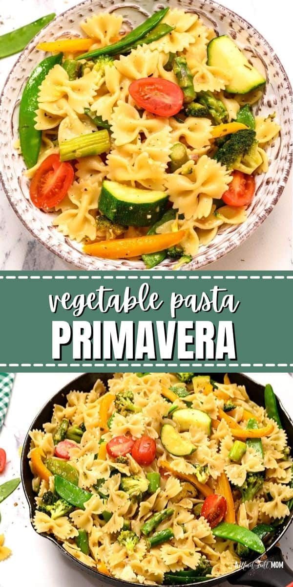 Made without cream, this recipe for Vegetable Primavera features crisp-tender veggies, tender pasta, and bright lemon sauce. This pasta primavera is a quick and easy vegetarian recipe bursting with flavor and nutrients!