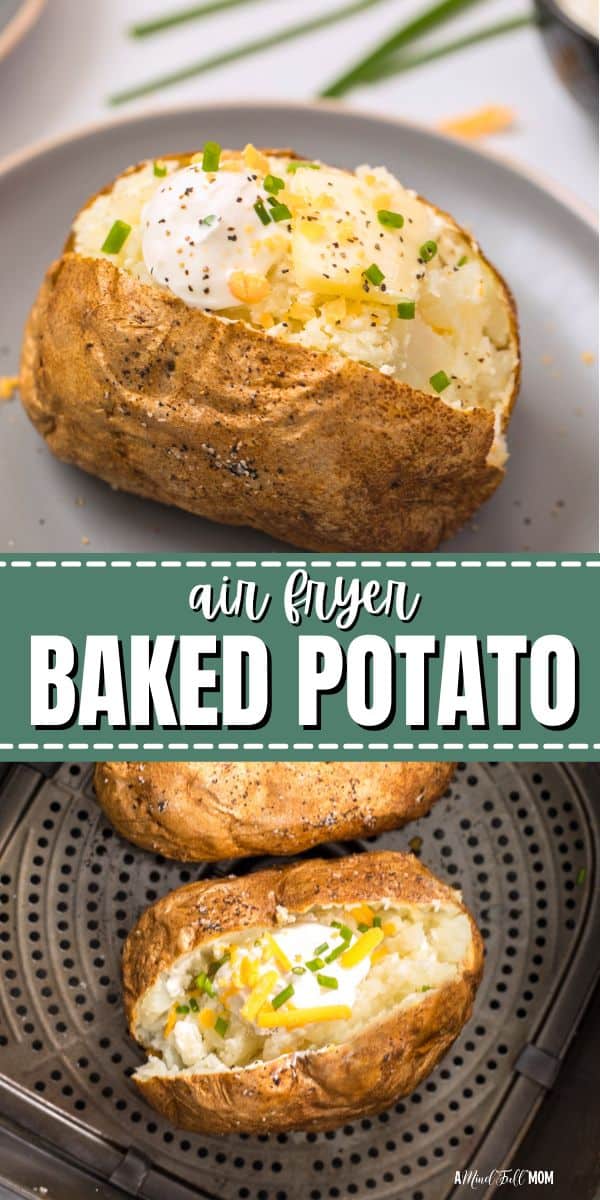 Air Fryer Baked Potatoes rival any restaurant's baked potatoes. The interior is fluffy and tender and the exterior of the potato is crispy and flavorful. This air fryer baked potato recipe is truly the best and super easy to make!