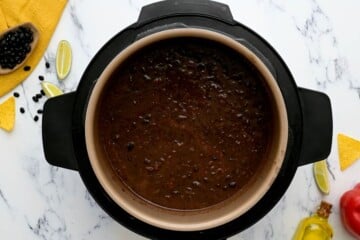 Pressure Cooked Black Bean Soup after stirring together.