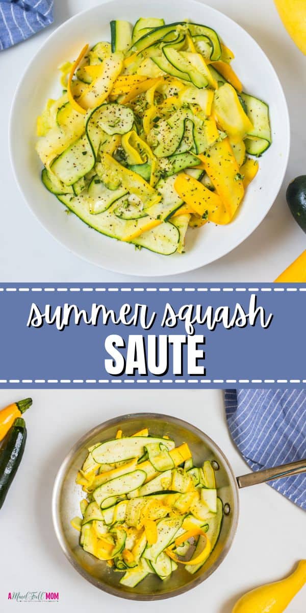 This recipe for Sauteed Zucchini and Squash comes together in less than 15 minutes for a quick and healthy side dish. Made with ribbons of tender summer squash and zucchini this dish is full of flavor, yet incredibly easy to make.