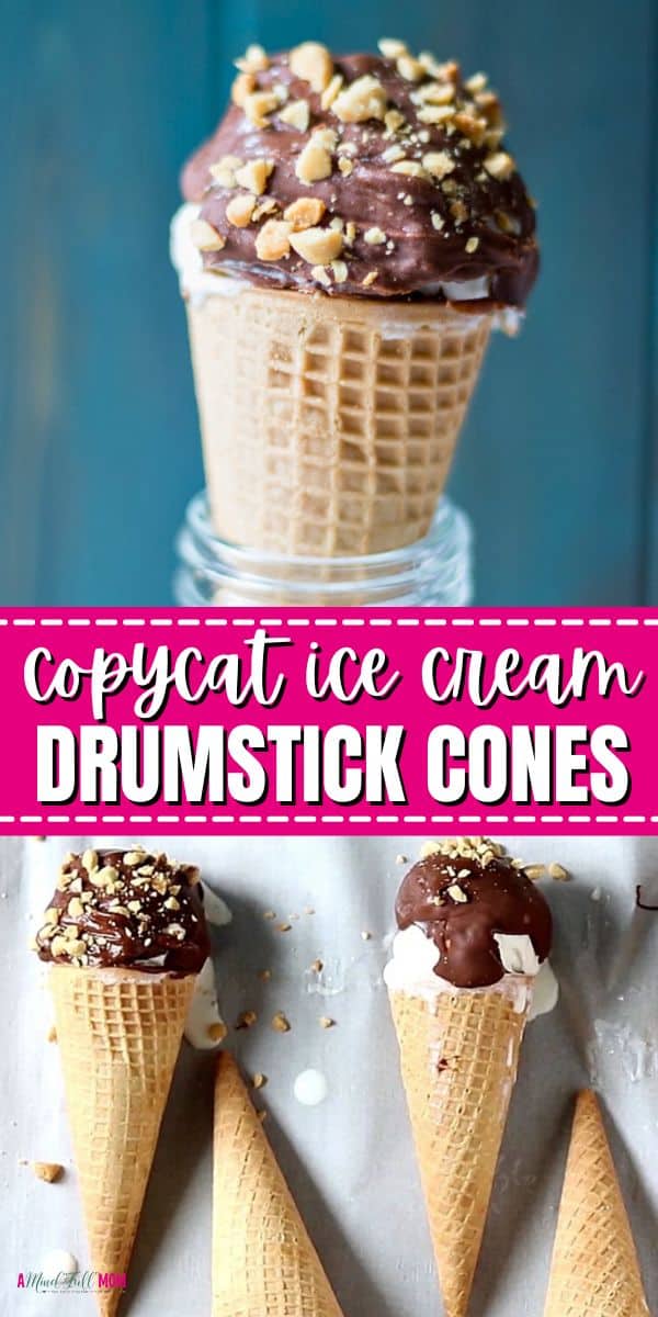 You don't have to wait for the ice cream truck to make it's rounds to enjoy an Ice Cream Drumstick. With this simple Copycat Drumstick Ice Cream Cone recipe, you can enjoy this frozen treat whenever the craving strikes! Not to mention, homemade ice cream drumstick cones taste a million times better! 