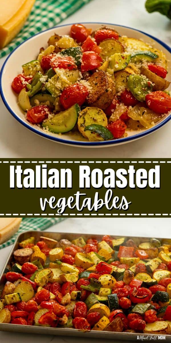 Looking for an easy and flavorful vegetable side dish? Make these Italian Roasted Vegetables! Potatoes, squash, peppers, and tomatoes are seasoned to perfection, then roasted until perfectly caramelized. These easy oven-roasted vegetables are packed with flavor and make with a simple side dish to endless meals. 