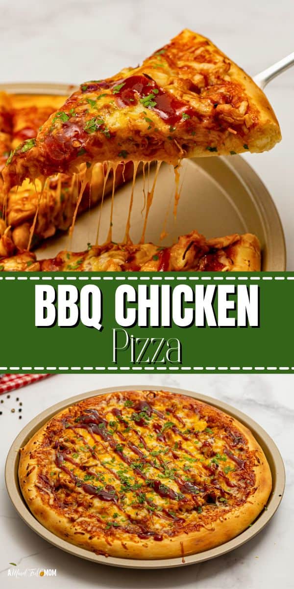 This easy BBQ Pizza is the best use of leftover chicken or pork! Made with BBQ sauce, shredded chicken or pork, cheese, and red onion, this BBQ Pizza is one easy, delicious spin on pizza! 