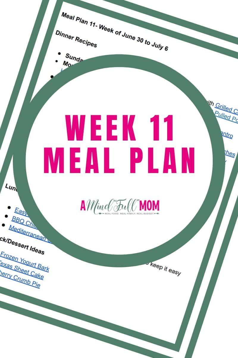 My Free Meal Plans will help you save time, money, and enjoy wholesome, delicious meals! This week's meal plan celebrates the 4th of July with All-American summertime favorites!